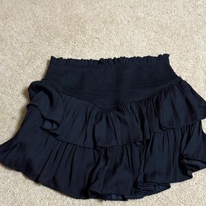 Mustard Seed Black Ruffled Mini Skirt